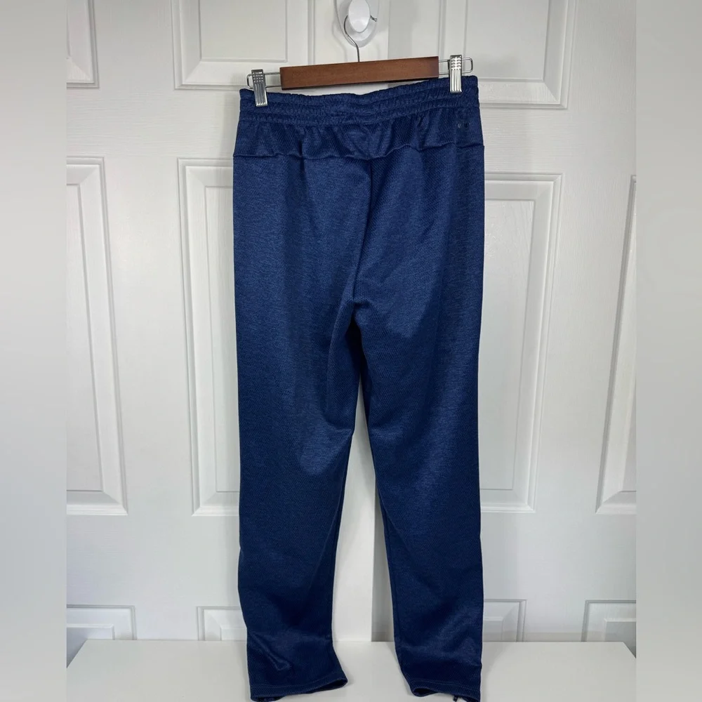 NEW MEN’S ADIDAS TEAM ISSUE BLUE TAPERED ZIP HEM FLEECE TRACK‎ PANTS S